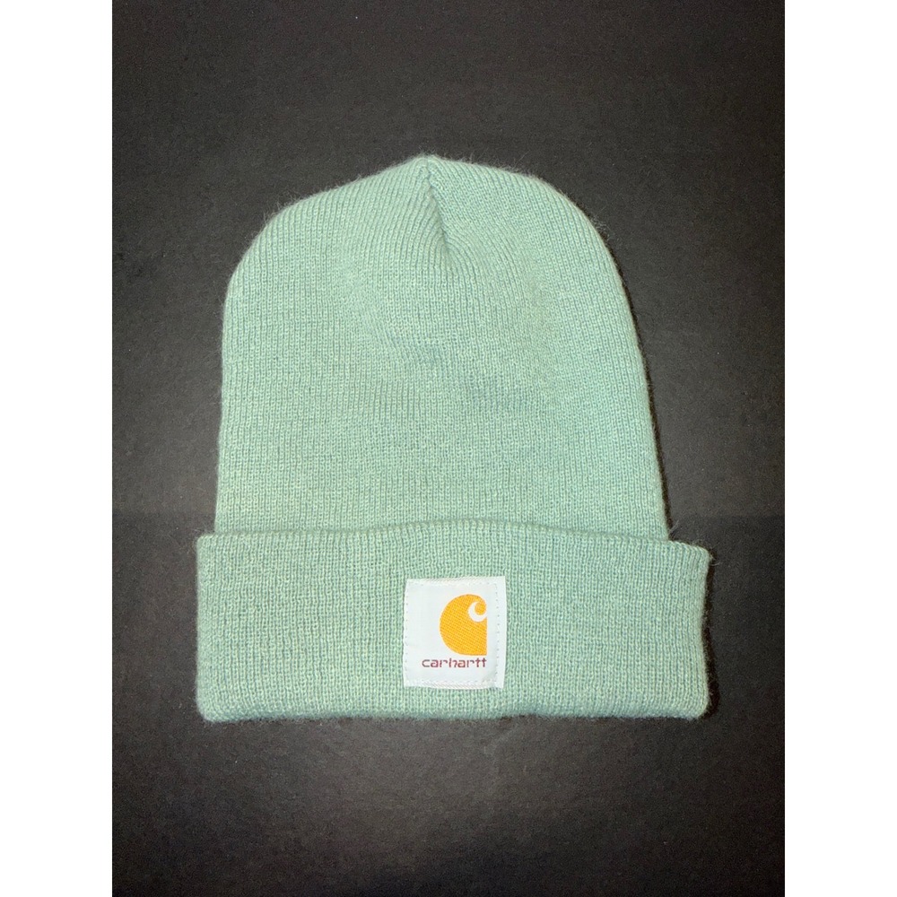 Carhartt Acrylic Watch Hat Beanie Sage Green Mint Ribbed Knit Logo Patch Canada